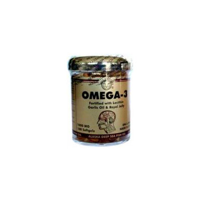 Omega 3 Fish Oil (100) - w/Lecithin, Garlic Oil, Royal Jelly